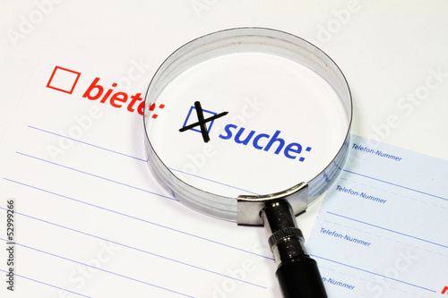 Photo: Suchanzeige Suchanzeige