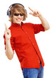 Happy smiling young man dancing
