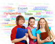 Happy student with books
