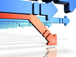 3DCG illustration representing a decline