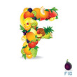 Illustration: Alphabet From Fruit. Letter F Alphabet From Fruit. Letter F