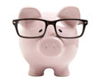 Piggy bank with glasses