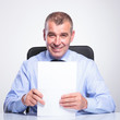 Photo: old business man with documents old business man with documents