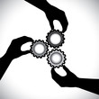 Concept vector graphic- of teamwork, community unity & integrity