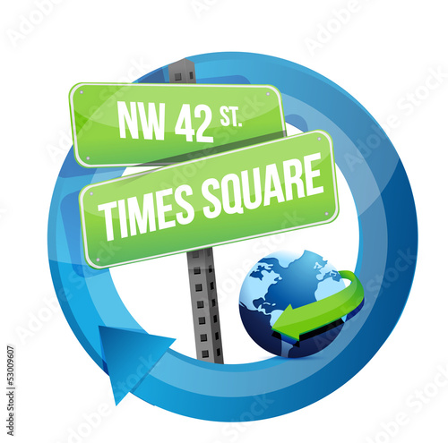 Illustration: times square road sign illustration design times square road sign illustration design