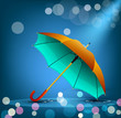 vector umbrella on a blue background