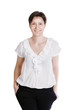 Smiling business woman. Isolated over white background