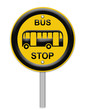 Bus Stop Sign on post pole