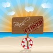Closed beach wooden sign