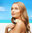 lovely woman with gerbera flower