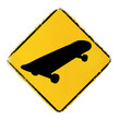 skateboard warning sign
