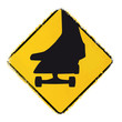 skateboard warning sign