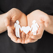 man hands with paper men