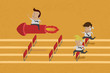 Vecteur : Business persons reaching the goal in a race , eps10 vector form Business persons reaching the goal in a race , eps10 vector form