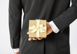 Photo: man hands holding gift box man hands holding gift box