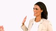 Video: Businesswoman giving high five Businesswoman giving high five