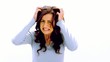 Video: Brunette shaking head and pulling at hair with anger Brunette shaking head and pulling at hair with anger