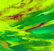 abstract  yellow green painting by oil on canvas