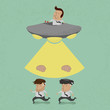 Business man stealing brain, eps10 vector format