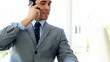 Businessman working on the phone