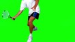 Man practicing tennis