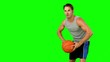 Basketball player passing the ball