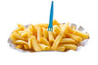 Foto: Pappschale mit Pommes Frites, freigestellt Pappschale mit Pommes Frites, freigestellt