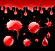 Vector: Seamless dripping blood and blood design elements Seamless dripping blood and blood design elements