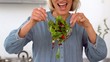 Woman preparing healthy salad