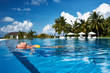 Woman at poolside
