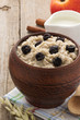 bowl of oatmeal on wood