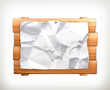 Wooden sign and paper