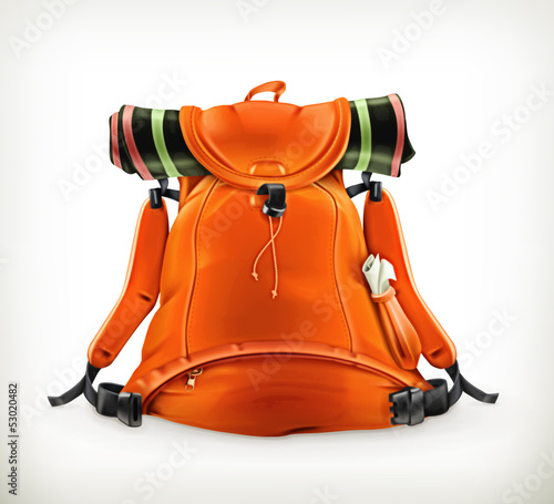 Vector: Travel backpack, orange Travel backpack, orange