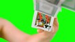 Video: Hand shuffling and pushing cards towards camera Hand shuffling and pushing cards towards camera