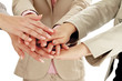 business team putting their hands