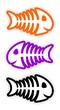 set of color fish bone stickers