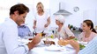 Video: Woman serving salad at dinner Woman serving salad at dinner