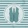 Retro card with male waistcoat and tie