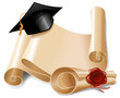 Vector: Graduation cap and diploma Graduation cap and diploma