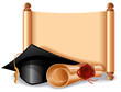 Graduation cap and diploma