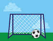 Soccer Net Outside With Soccer...