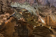 stalactites and stalagmites in valporquero cave