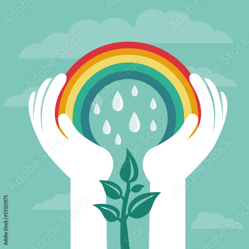 Vector: Vector creative concept with rainbow Vector creative concept with rainbow