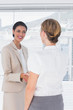 Attractive businesswomen shaking hands