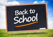 Back to school written on blackboard