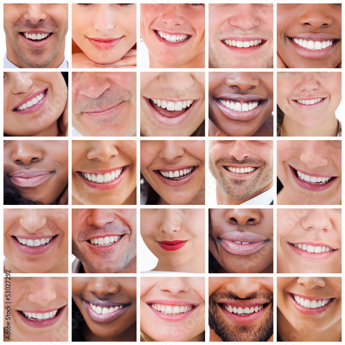Photo: Collage of white smiles Collage of white smiles