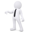 3d white man points a finger down