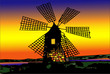 Vector: Vecchio Mulino Olandese al Tramonto Vecchio Mulino Olandese al Tramonto