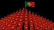 pyramid of men with rippling Portugal flag animation