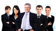 Photo: business man and his team isolated over a white background business man and his team isolated over a white background